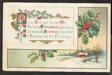 A hearty Christmas greetings. Litho und Prägedruck