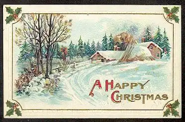 A happy Christmas. Litho und Prägedruck