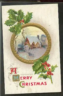 A Merry Christmas. Litho und Prägedruck