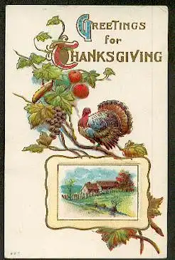 Greetings from Thanksgiving. Litho und Prägedruck