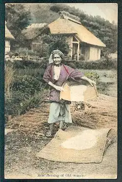 Japan. Rice clearing of Old Women.