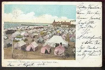 USA. Cal. San Diego.Tent City. Hotel del Coronado.