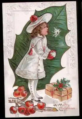 A Merry Christmas. Litho und Prägedruck