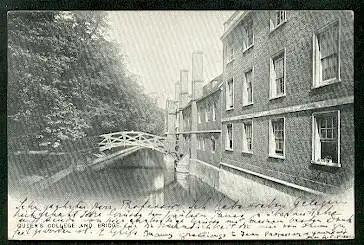 England. Cambridge. Quenn&#039;s college and Bridge.