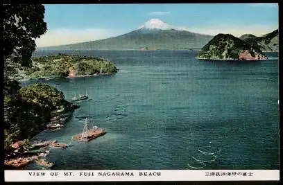 Japan. View of mt. Fuj Nagahama Beach