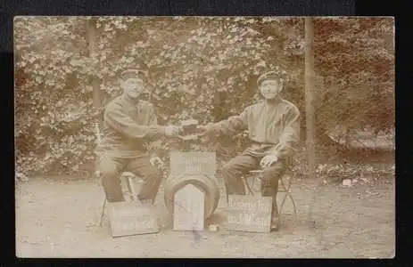 2 Soldaten. Fotopostkarte.