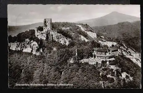 Königswinter. Drachenfels, Wolkenburg und Oelberg, Luftaufnahme