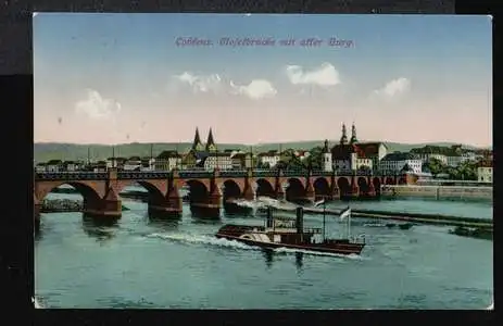 Coblenz. Moselbrücke mit alter Burg