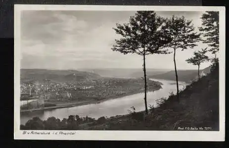 Coblenz. Blick vom Rittersturz in das Rheintal