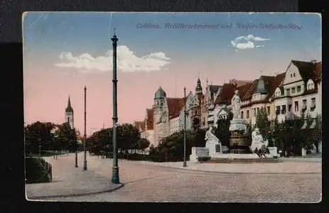 Coblenz. Artilleriedenkmal und Kaiser Wilhelm Ring