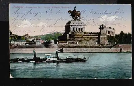 Coblenz. Deutsches Eck Kaiser Wilhelm Denkmal