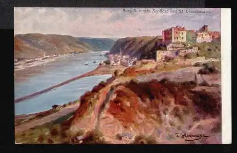 St. Goar. Burg Rheinfels, St. G. und St. Goarshausen