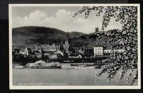 Oberlahnstein. Blick auf O. mit Burg Lahneck