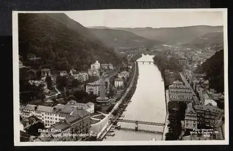 Bad Ems. Blick vom Kriegerdenkmal