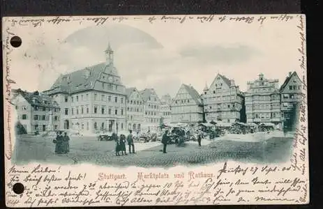 Stuttgart. Marktplatz und Rathaus