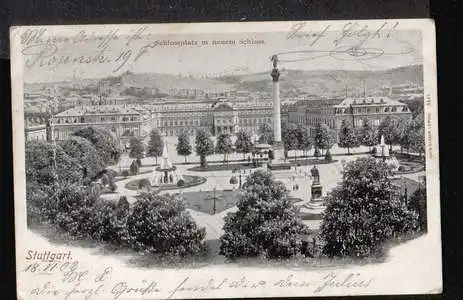 Stuttgart. Schlossplatz mit neuem Schloss