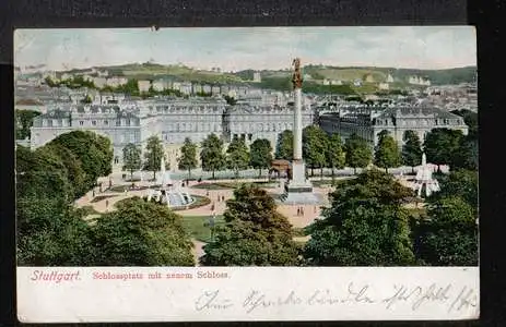 Stuttgart. Schlossplatz mit neuem Schloss