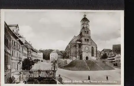 Schwäbisch Hall. Solbad. Partie mit Michaeliskirche