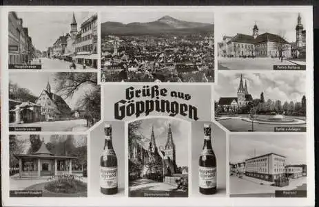 Göppingen. Grüße aus. Hauptstrasse, Partie b. Rathaus