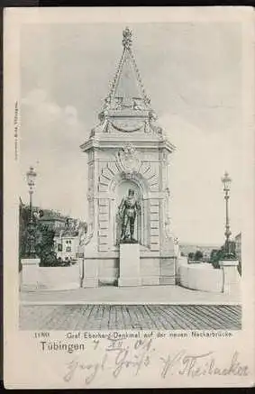 Tübingen. Graf Eberhard Denkmal auf der neuen Neckarbrücke