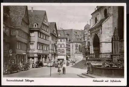 Tübingen. Universitätsstadt. Holzmarkt mit Stiftskirche