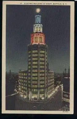 USA. Buffalo. N.Y. Electric Building at night.
