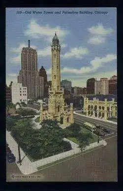 USA. Chicago. Old Water Tower and Palmolive Building.