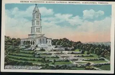 USA. Alexandria. Virginia. Washington Masonic National Memorial