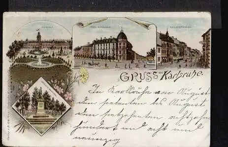 Karlsruhe. Gruss aus Schloss, Hotel Germania, Kaiserstrasse