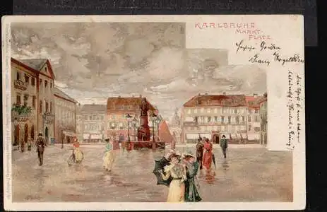 Karlsruhe. Marktplatz. Künst. Münch.