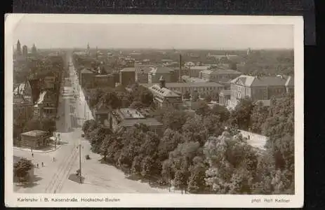 Karlsruhe. i.B. Kaiserstrasse, Hochschul Bauten