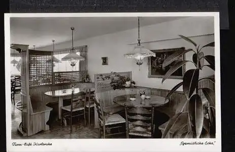 Karlsruhe. Turm Cafe, gemütliche Ecke