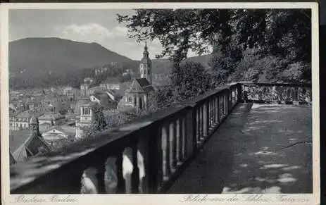 Baden Baden. Blick von der Schloss Terrasse