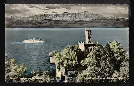 Langenargen Bodensee. Schloss Mantfort mit Schweizer Alpen