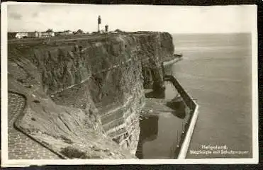 Helgoland. Westküste mit Schutzmauer