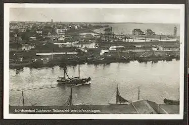 Cuxhaven. Teilansicht der Hafenanlagen