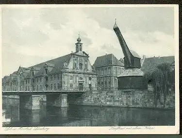 Lüneburg. Sol und Moorbad, Kaufhaus mit altem Kran