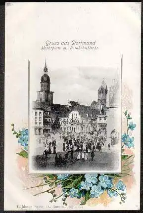 Dortmund. Marktplatz mit RheinholdiKirche