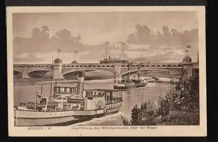 Minden in Westfalen. Überführung des Mittellandkanal