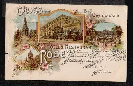Bad Oeynhausen. Gruss aus. Hotel Restaurant Rose