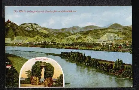 Der Rhein. Siebengebirge mit Drachenfels von Rolandseck aus