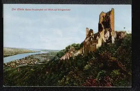 Der Rhein. Ruine Drachenfels mit Blick auf Königswinter