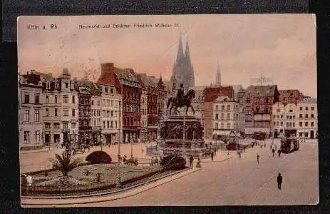 Köln. Heumarkt und Denkmal Friedrich Wilhelm III