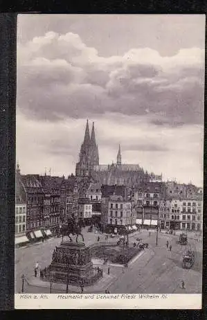 Köln. Heumarkt und Denkmal Friedrich Wilhelm III