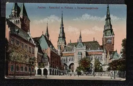Aachen. Katschow mit Rathaus und Verwaltungsgebäude