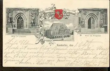 Bremen. Rathaus, Ritter am Ostportal, Ritter am Westportal