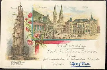 Bremen. Rathaus, Dom, Börse, Roland