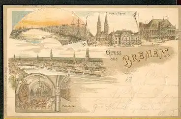 Bremen, Rathauskeller, Freihafen, Dom und Börse, Rathaus