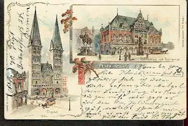 Bremen. Dom, Rathaus mit Roland