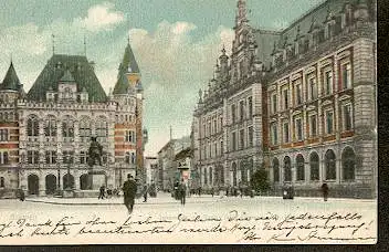 Bremen. Domshaide mit Gustav Adorf Denkmal, Gerichtsgebäude